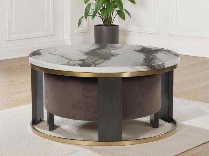 Leasing Furniture - Ashley Furniture - Jazmore Nesting Coffee Table (Set of 2) - Nesting Cocktail Tables (Set of 2) / Brown/Brass Finish - T671-22