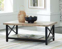 Leasing Furniture - Ashley Furniture - Bristenfort Coffee Table - Rectangular Cocktail Table / Brown/Black - T685-1