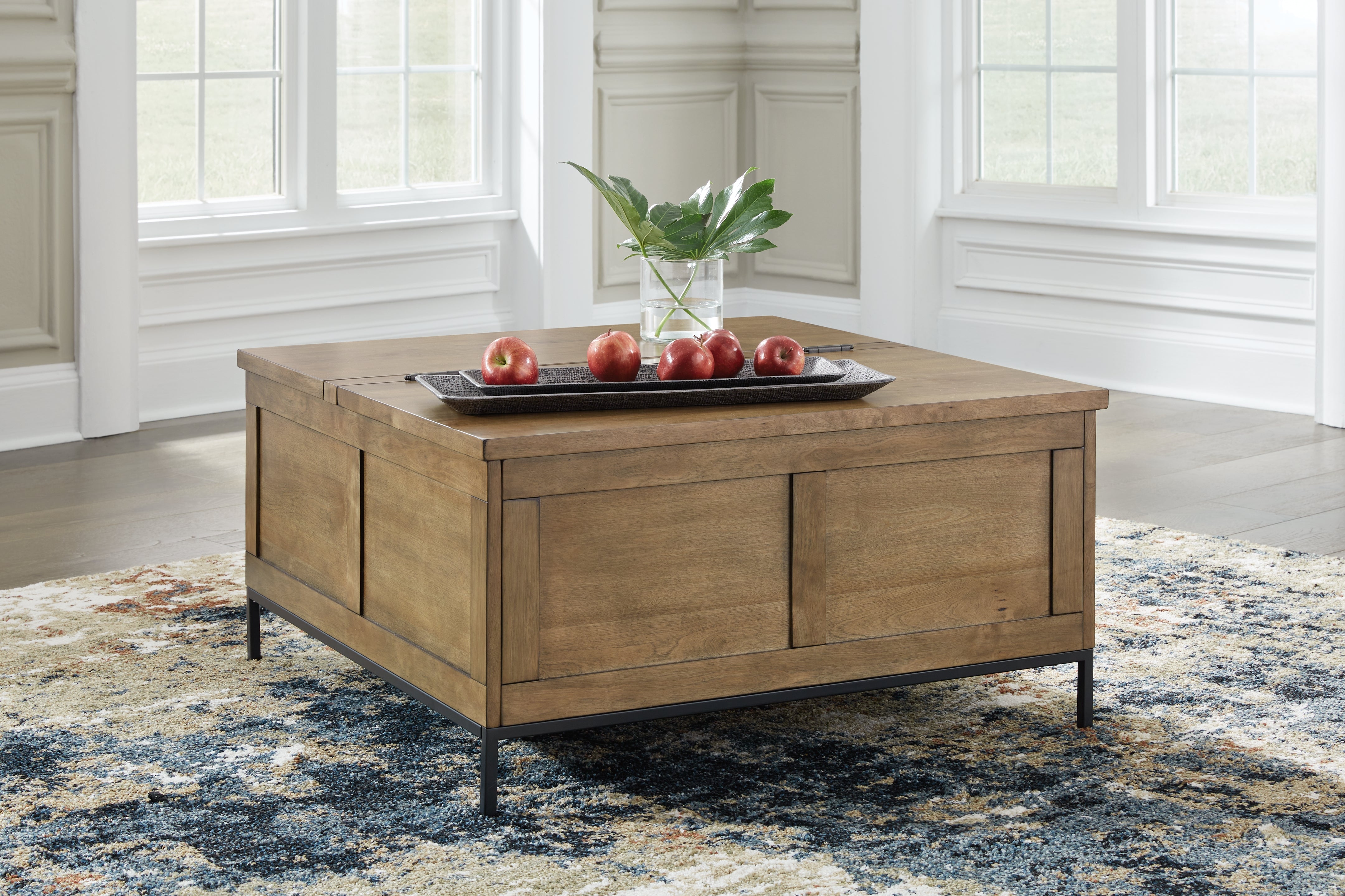 Leasing Furniture - Ashley Furniture - Torlanta Lift-Top Coffee Table - Lift Top Cocktail Table / Brown - T686-9