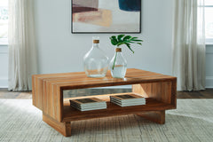 Leasing Furniture - Ashley Furniture - Dressonni Coffee Table - Rectangular Cocktail Table / Brown - T690-1