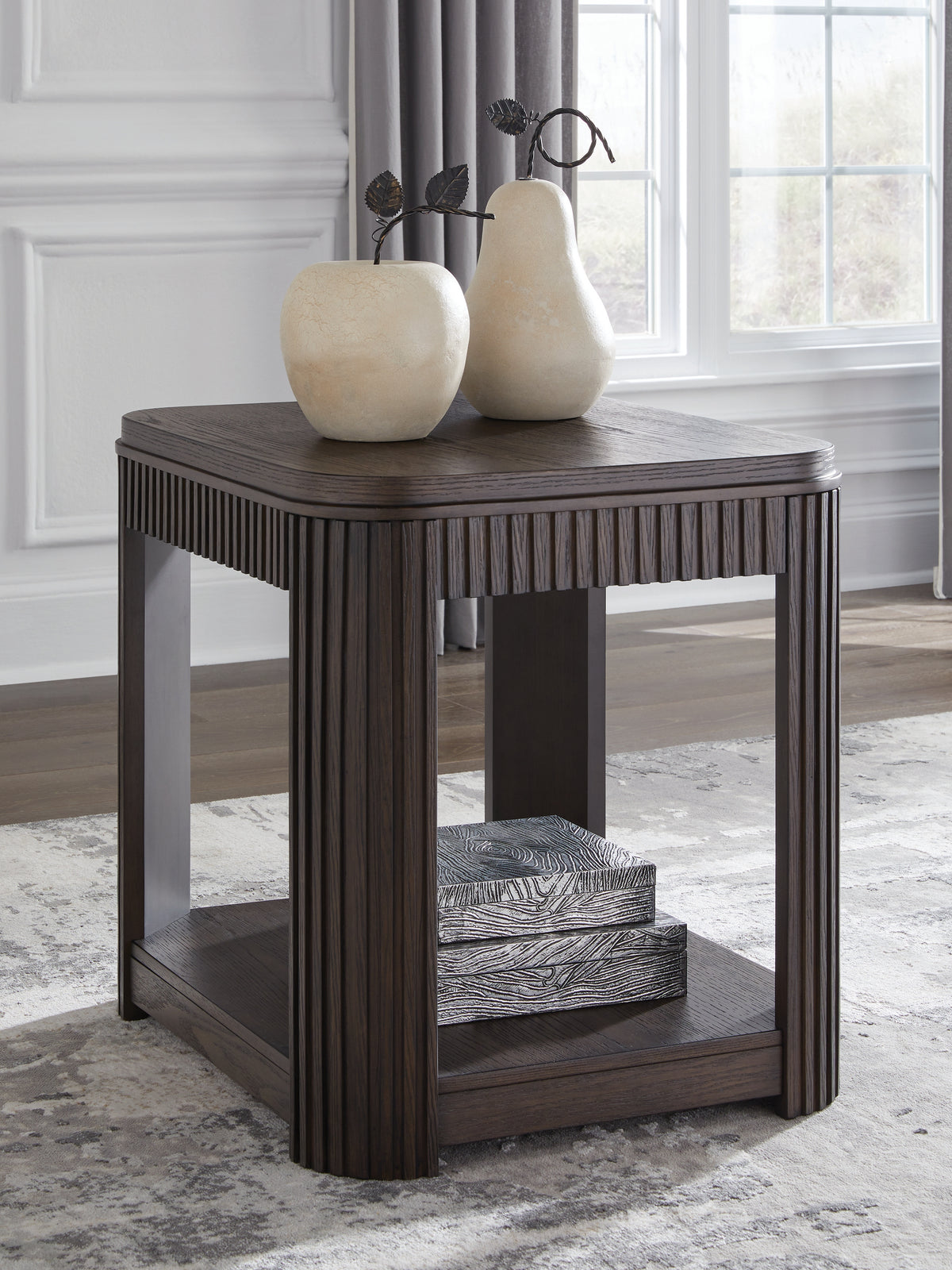 Leasing Furniture - Ashley Furniture - Carlibrie End Table - Rectangular End Table / Warm Brown - T700-3