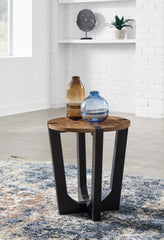 Leasing Furniture - Ashley Furniture - Hanneforth End Table - Round End Table / Brown/Black - T726-6