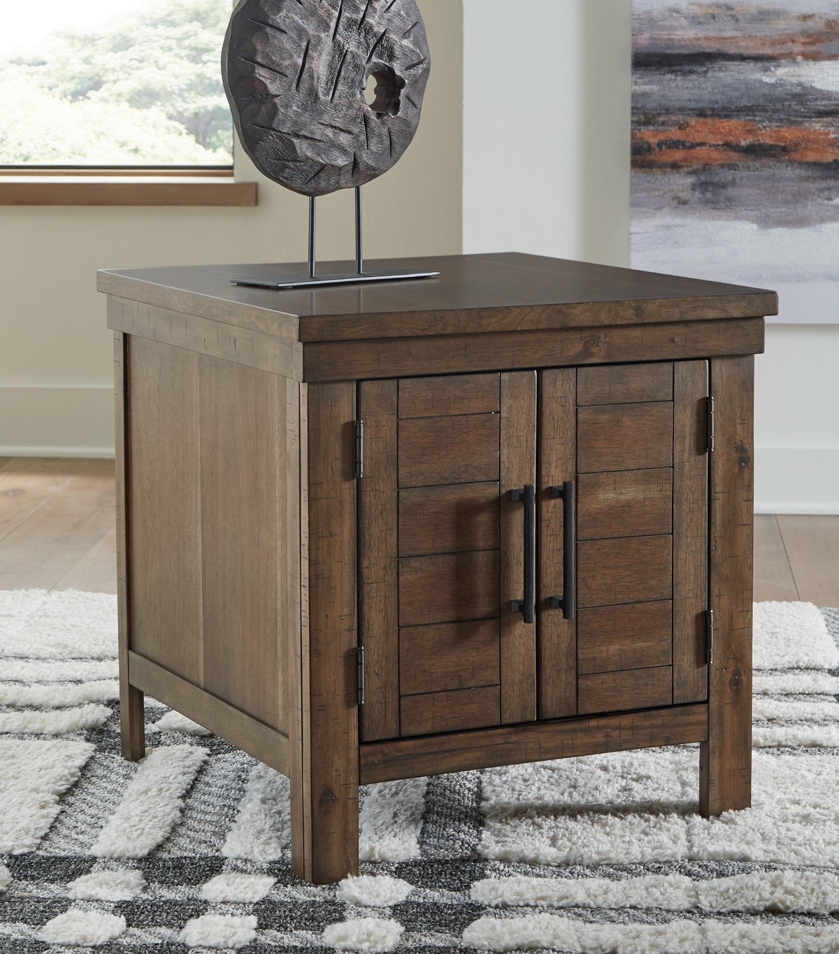 Leasing Furniture - Ashley Furniture - Moriville End Table - Rectangular End Table / Grayish Brown - T731-3