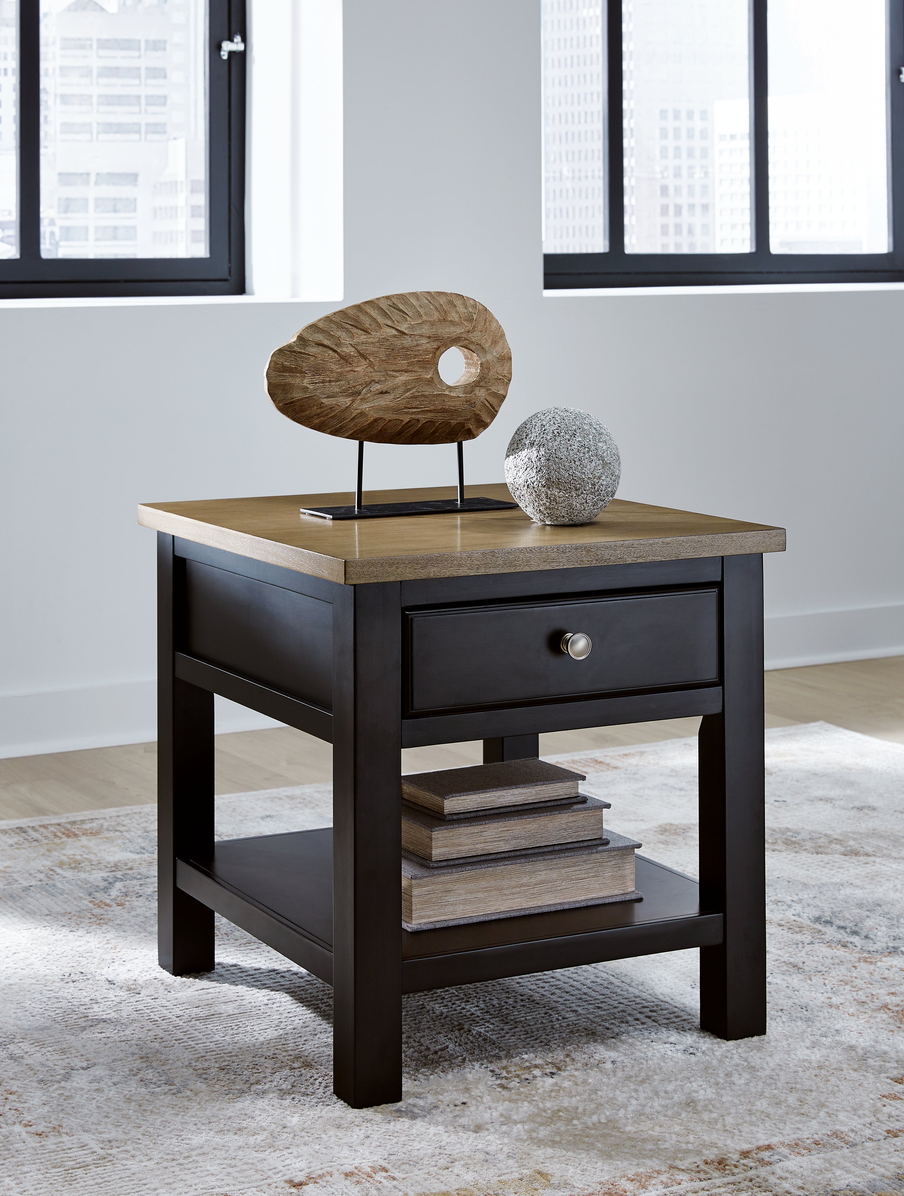Leasing Furniture - Ashley Furniture - Drazmine End Table - Rectangular End Table / Brown - T734-3