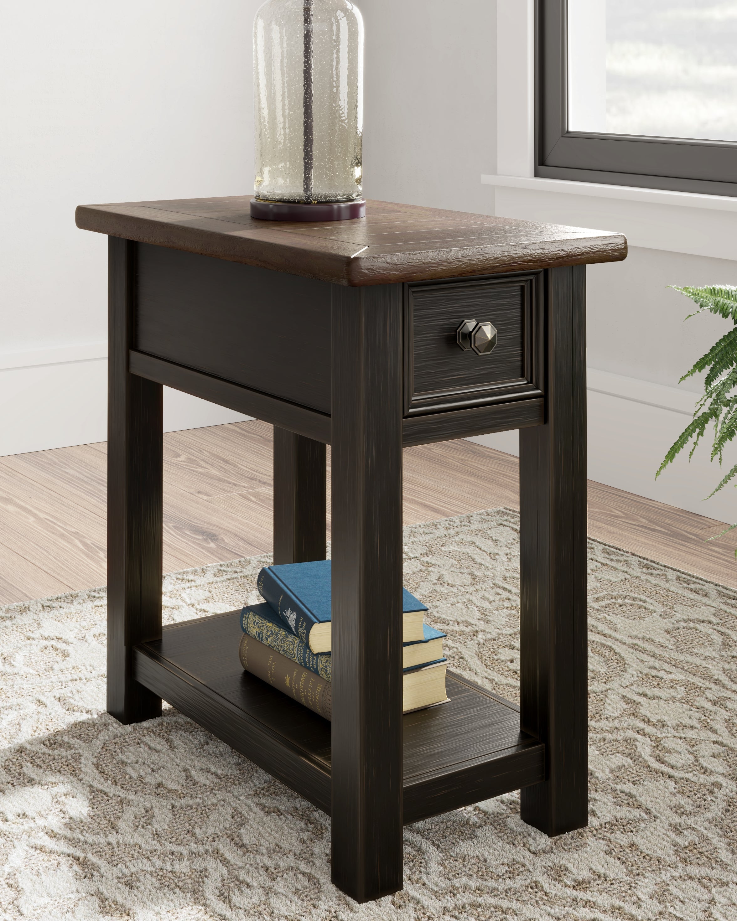 Leasing Furniture - Ashley Furniture - Tyler Creek Chairside End Table - Chair Side End Table / Grayish Brown/Black - T736-107