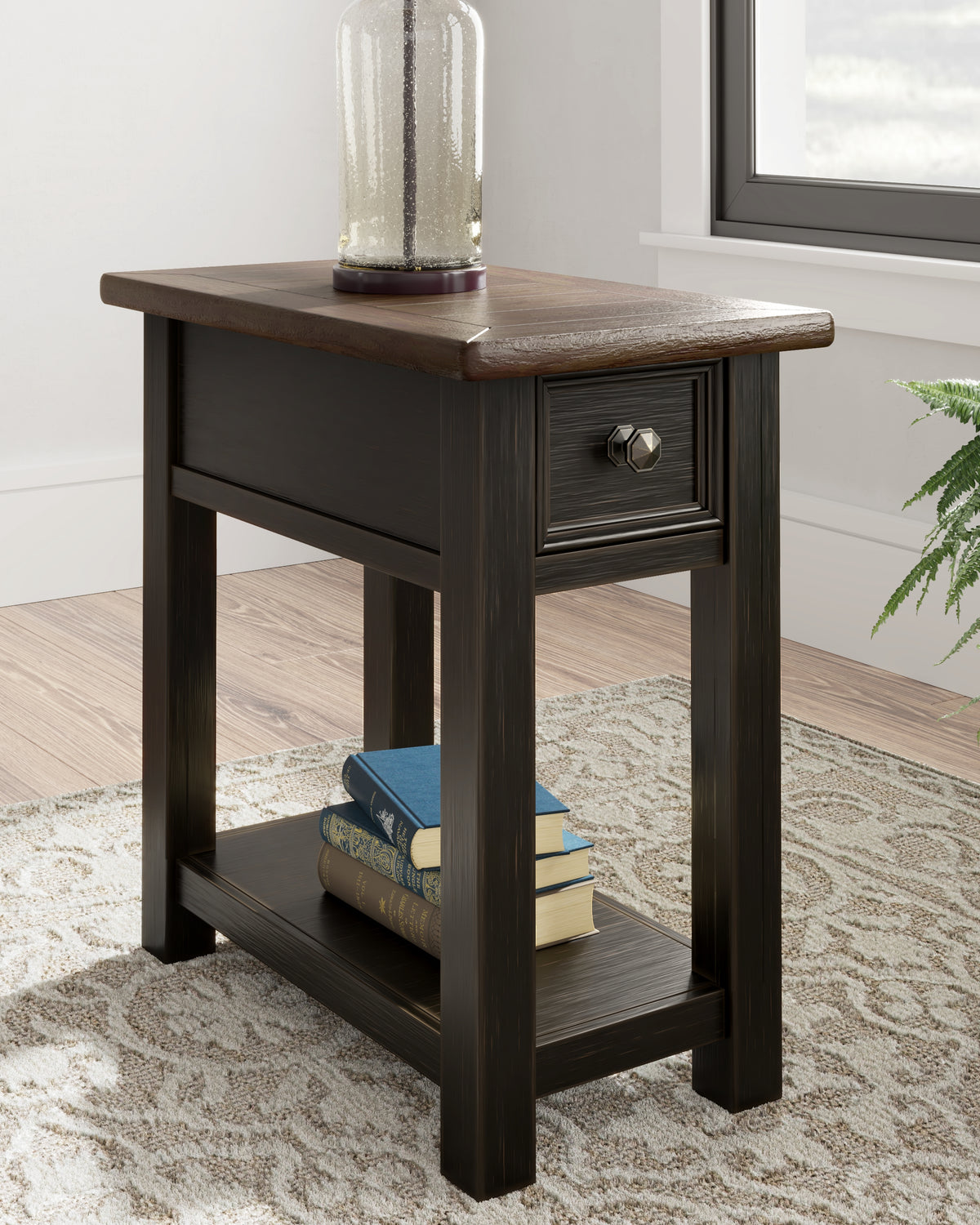 Leasing Furniture - Ashley Furniture - Tyler Creek Chairside End Table - Chair Side End Table / Grayish Brown/Black - T736-107
