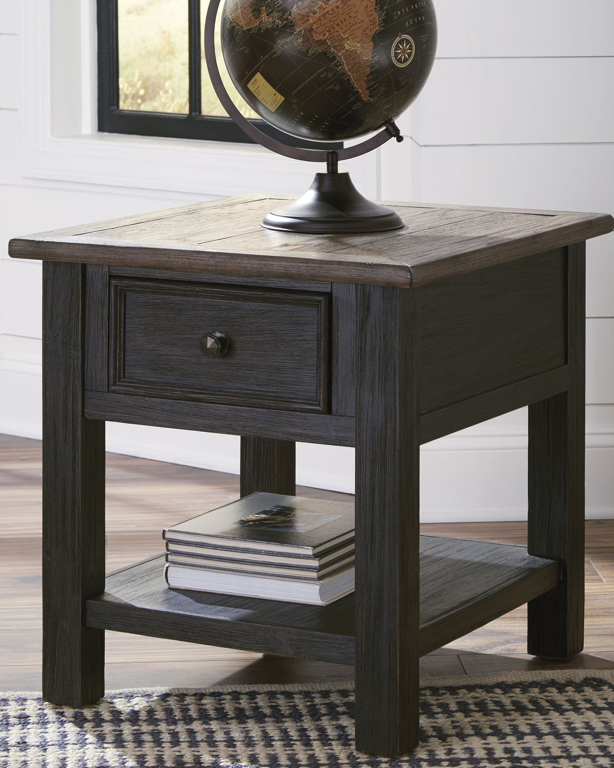 Leasing Furniture - Ashley Furniture - Tyler Creek End Table - Rectangular End Table / Grayish Brown/Black - T736-3