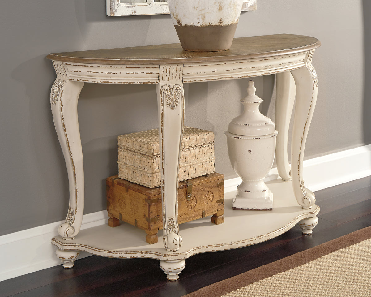 Leasing Furniture - Ashley Furniture - Realyn Sofa Table - Sofa Table / White/Brown - T743-4
