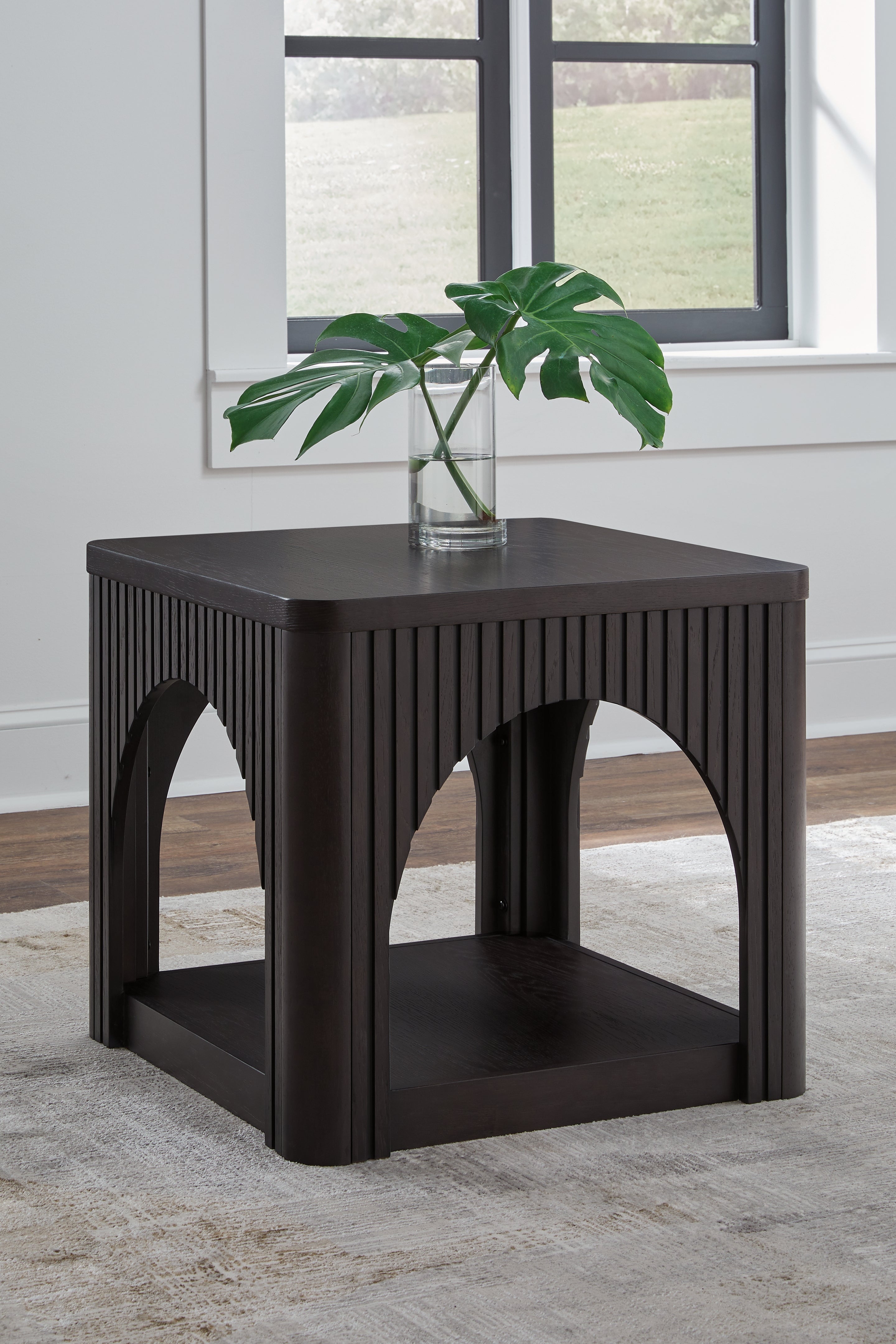 Leasing Furniture - Ashley Furniture - Yellink End Table - Square End Table / Black - T760-2