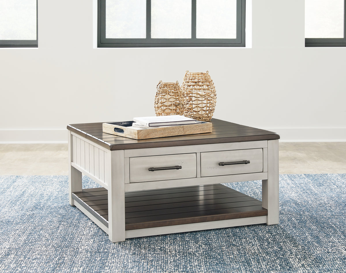 Leasing Furniture - Ashley Furniture - Darborn Lift-Top Coffee Table - Lift Top Cocktail Table / Gray/Brown - T796-00
