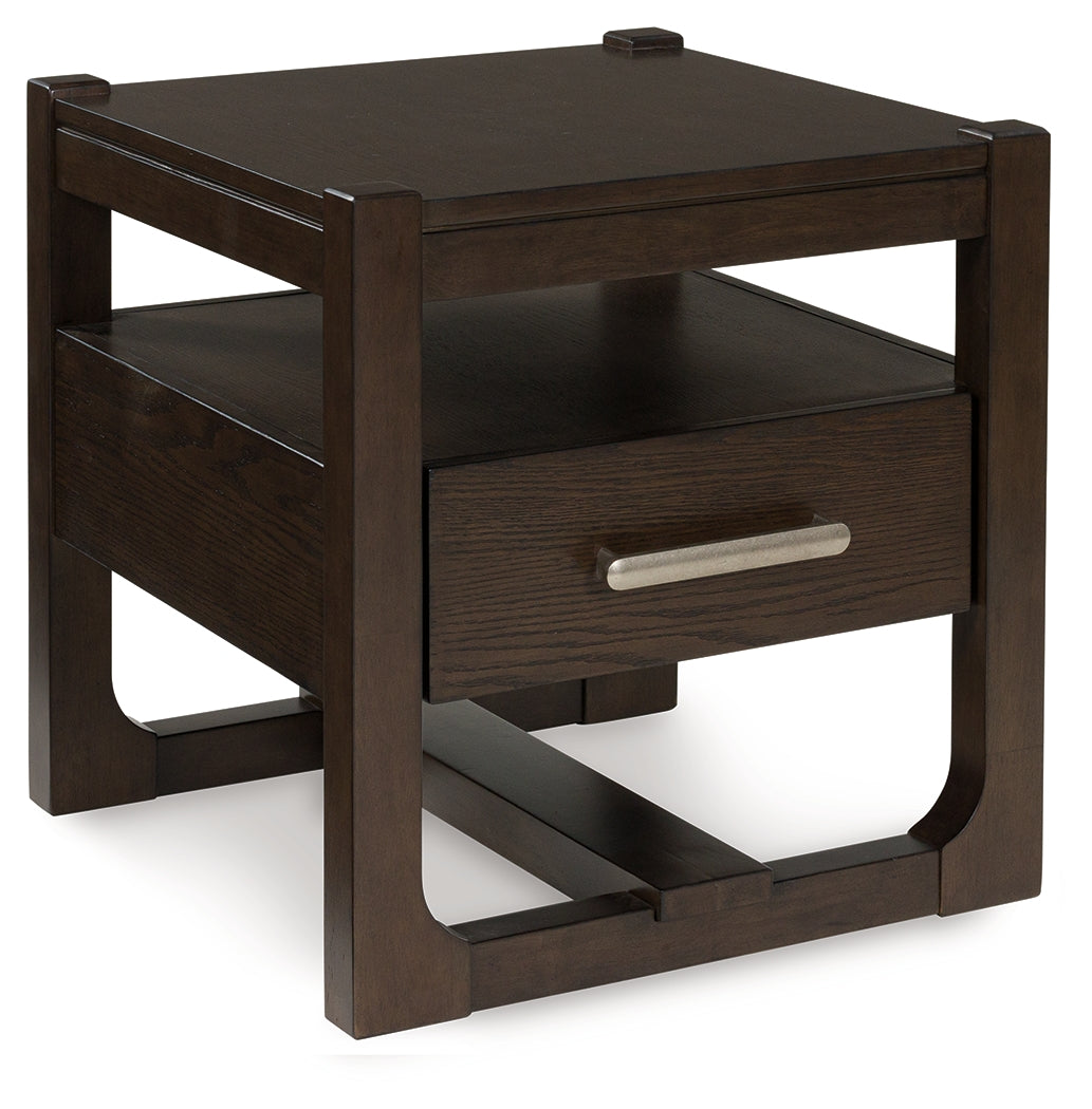 Leasing Furniture - Ashley Furniture - Breckington End Table - Rectangular End Table / Dark Brown - T656-3