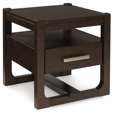 Leasing Furniture - Ashley Furniture - Breckington End Table - Rectangular End Table / Dark Brown - T656-3