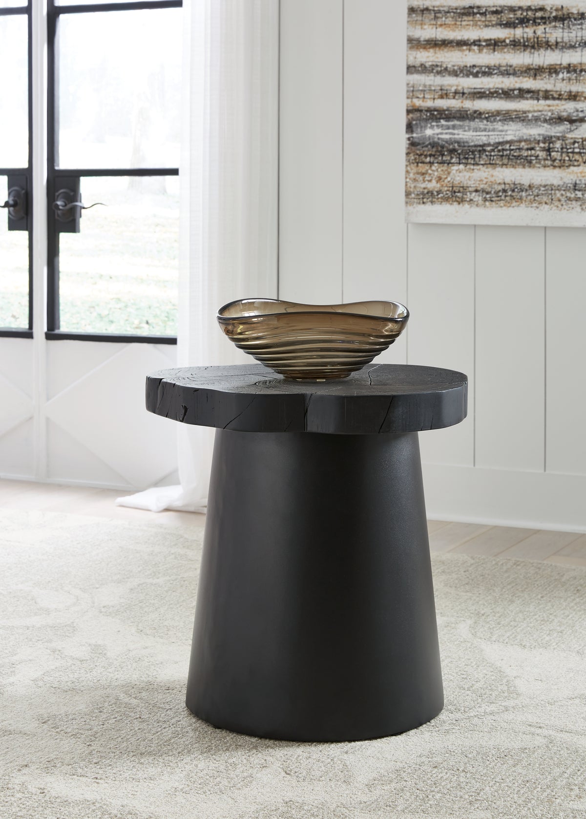 Leasing Furniture - Ashley Furniture - Wimbell End Table - Round End Table / Black - T970-6