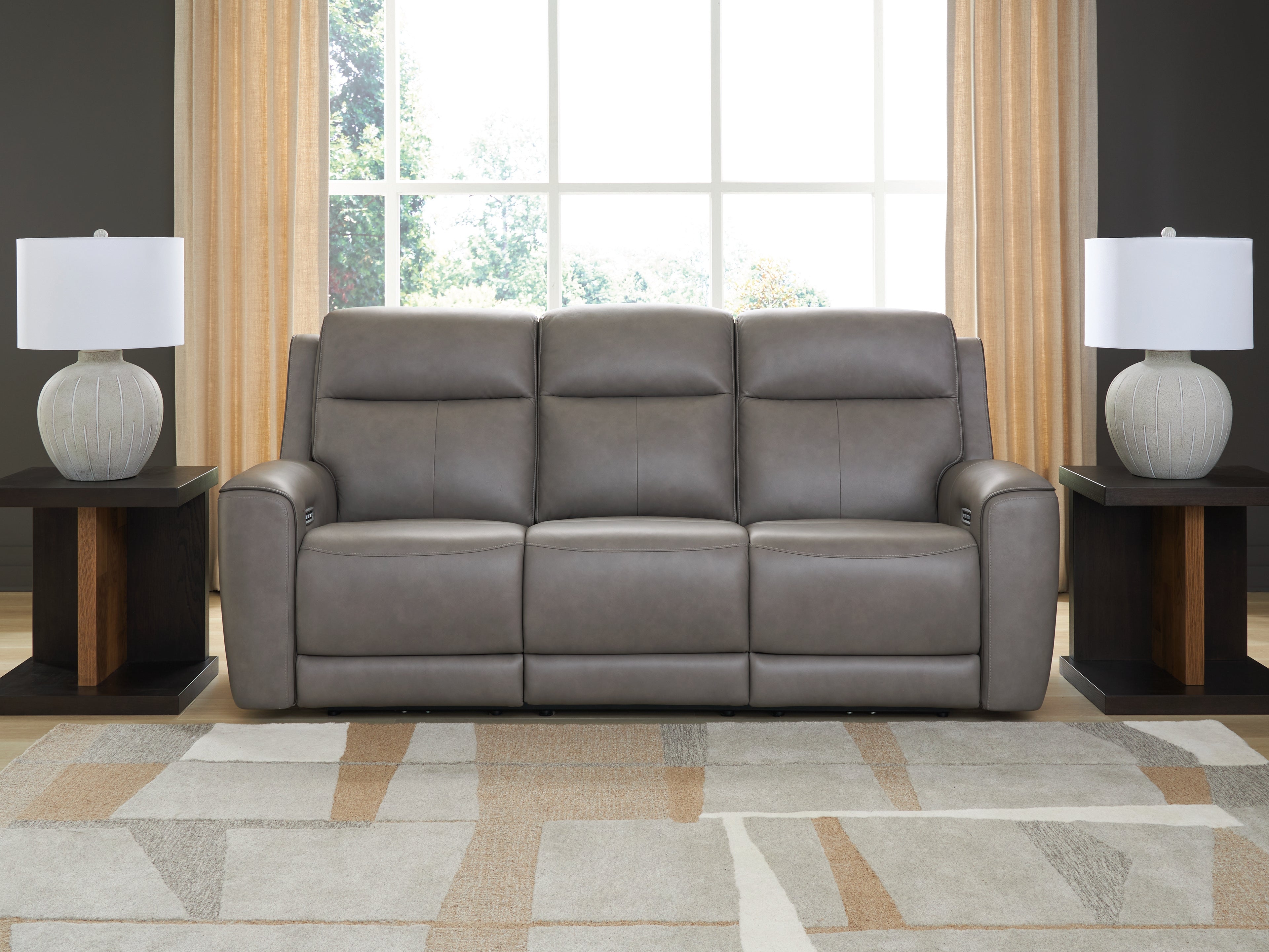 Leasing Furniture - Ashley Furniture - 5Z-Comfort Living Room - PWR REC Sofa with ADJ Headrest / Coin - PCU1090015