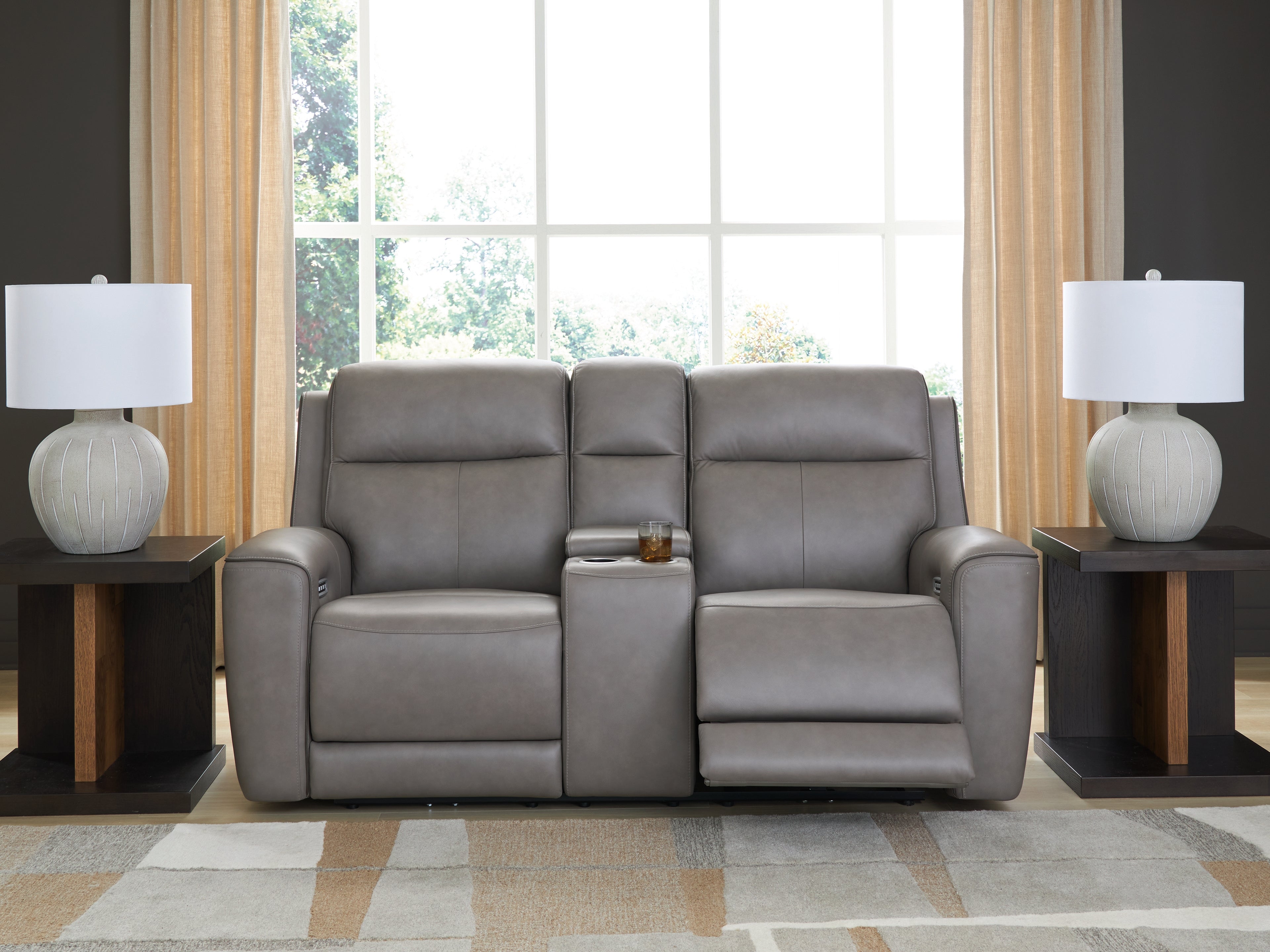 Leasing Furniture - Ashley Furniture - 5Z-Comfort Living Room - PWR REC Loveseat/CON/ADJ HDRST / Coin - PCU1090018