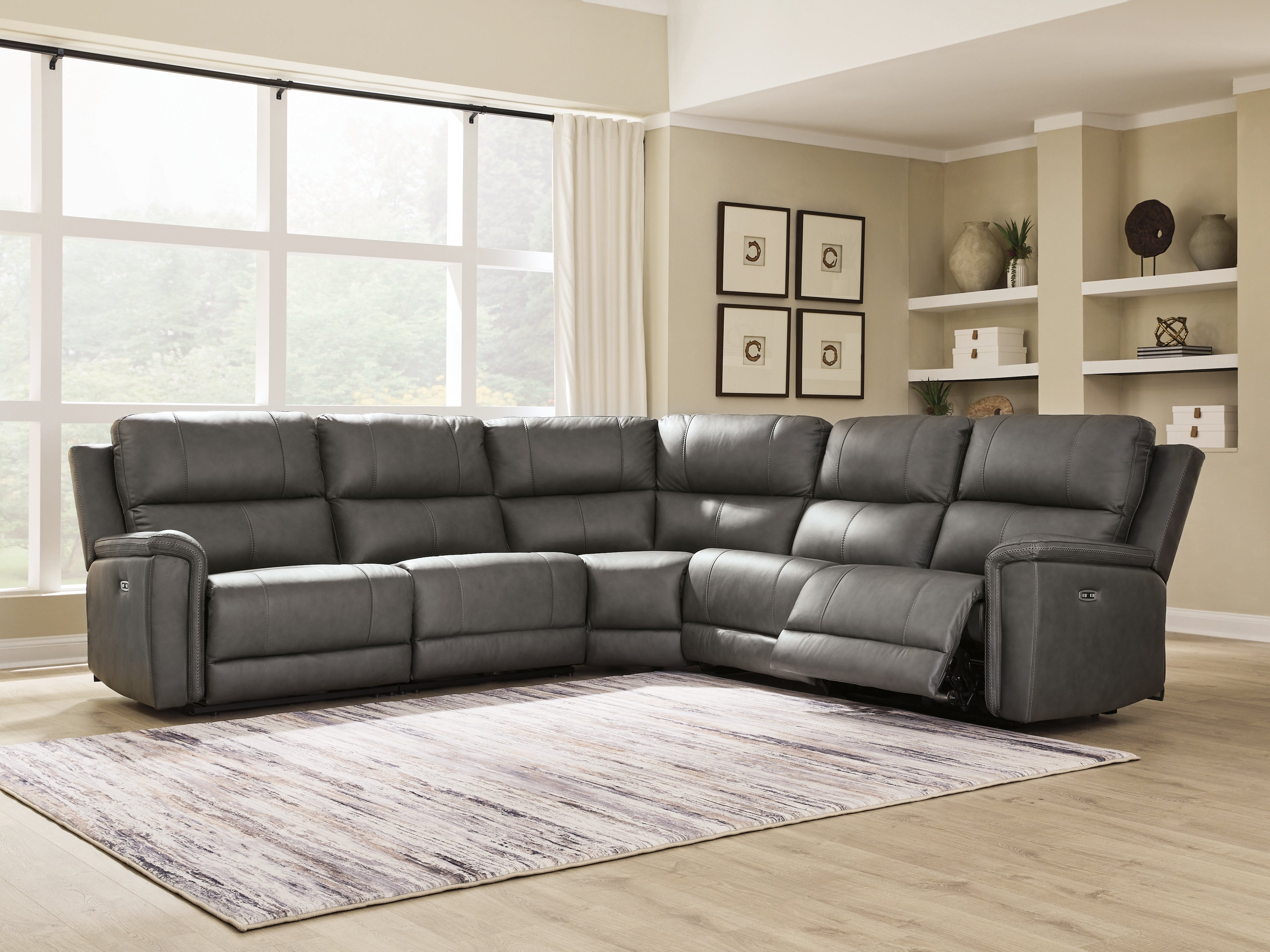 Leasing Furniture - Ashley Furniture - Bleckley Sectional - 5-Piece Power Reclining Sectional / Anchor - PCU12000S4