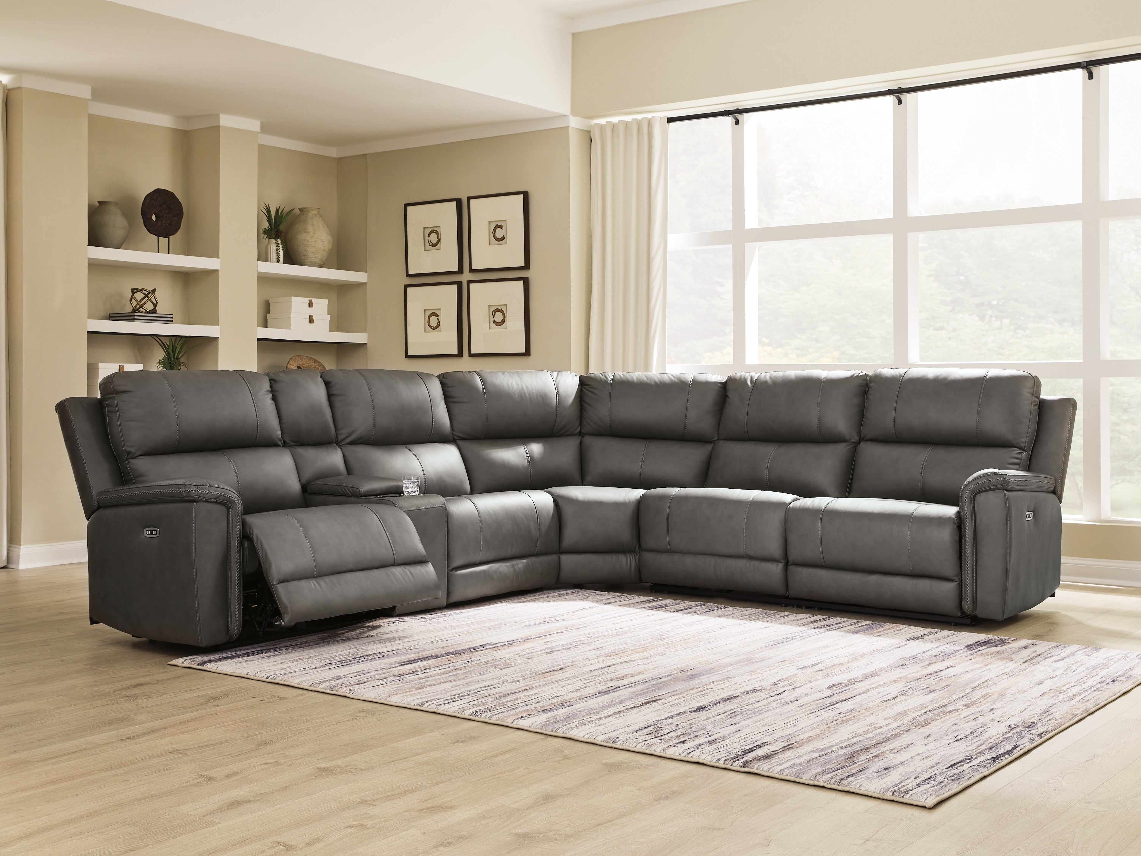 Leasing Furniture - Ashley Furniture - Bleckley Sectional - 6-Piece Power Reclining Sectional / Anchor - PCU12000S5