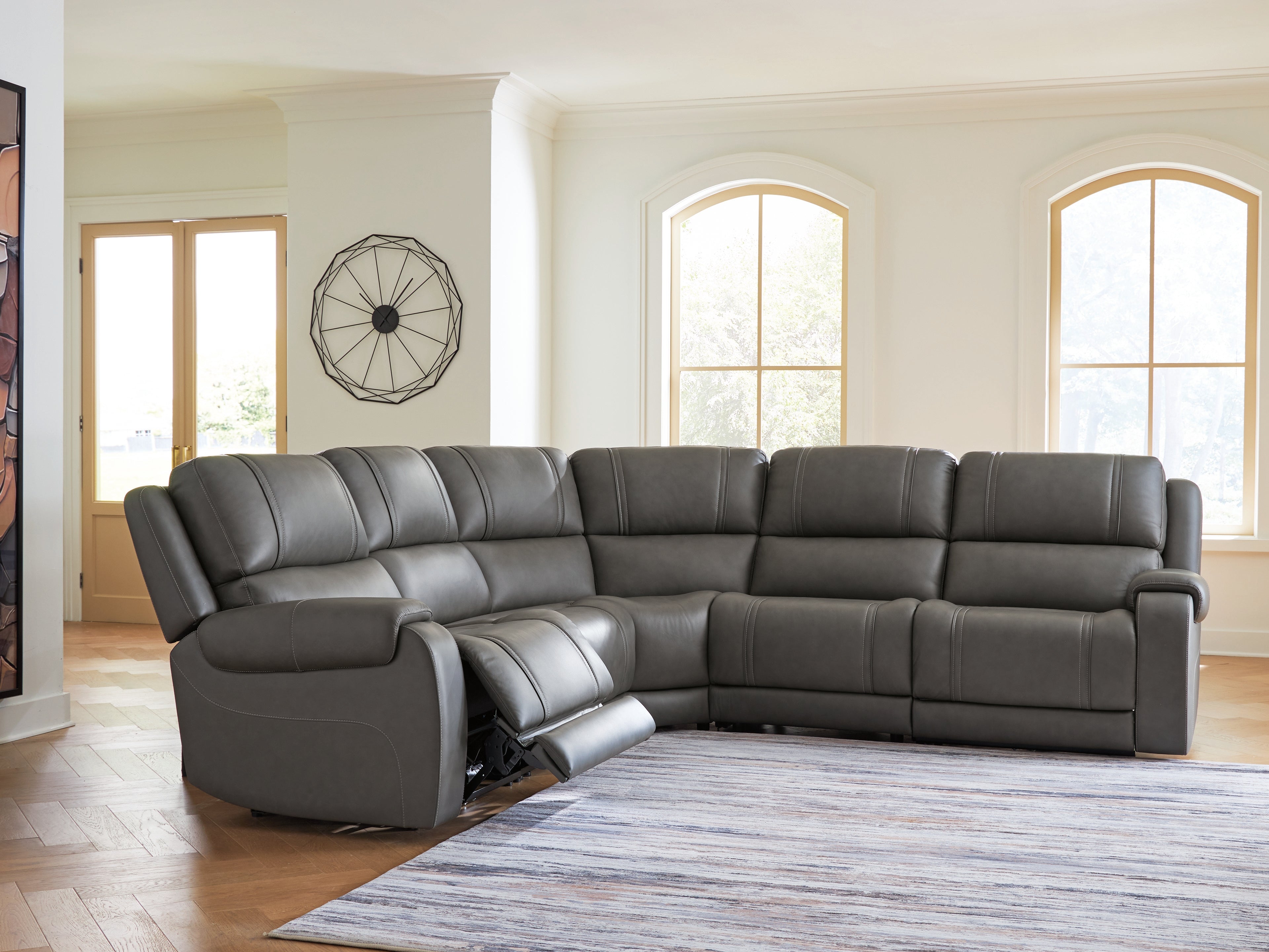 Leasing Furniture - Ashley Furniture - 5Z - Pittson Sectional - 5-Piece Power Reclining Sectional - PCU12600S4