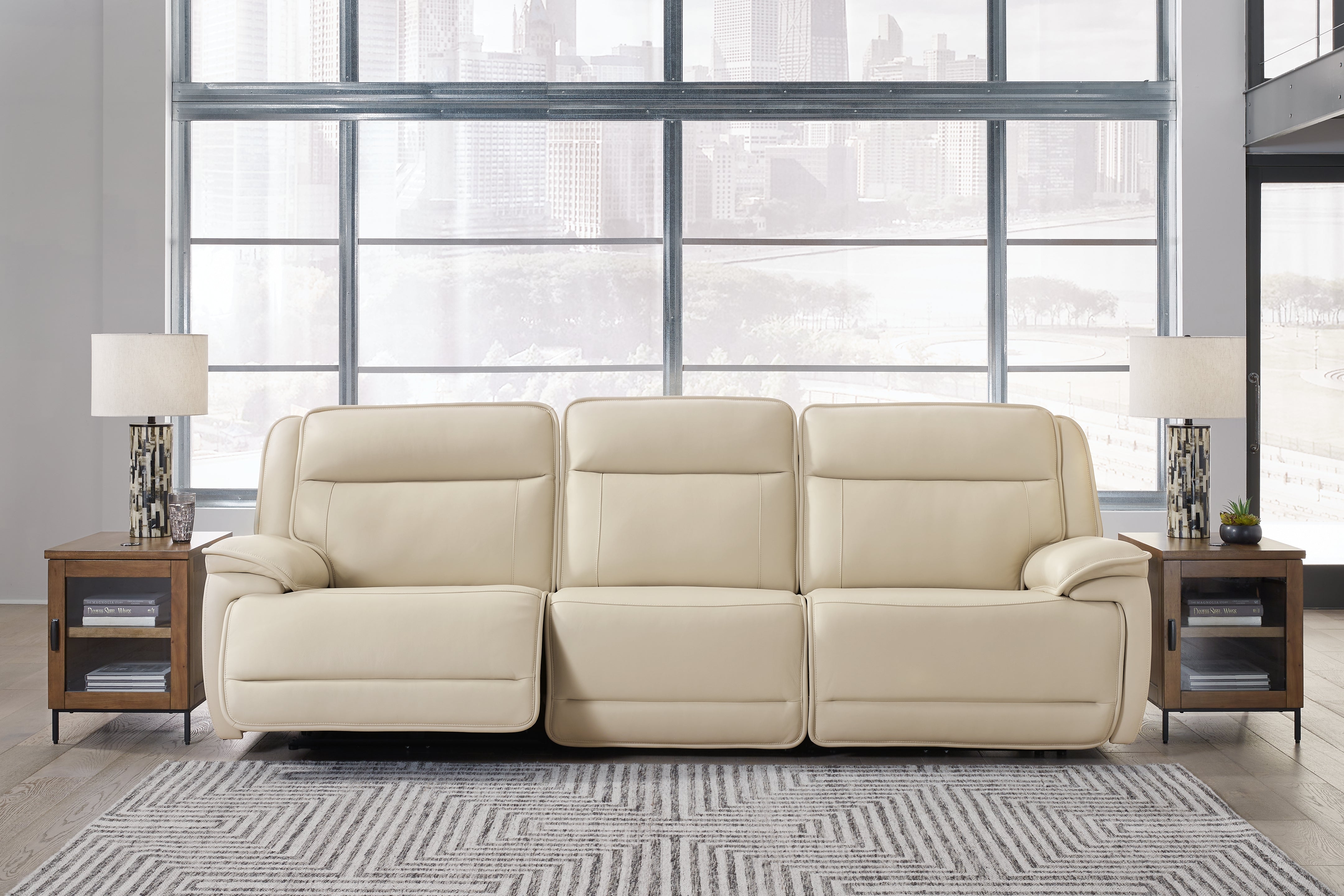 Leasing Furniture - Ashley Furniture - Double Deal Sectional - 3-Piece Power Reclining Sofa Sectional / Almond - U13001S5