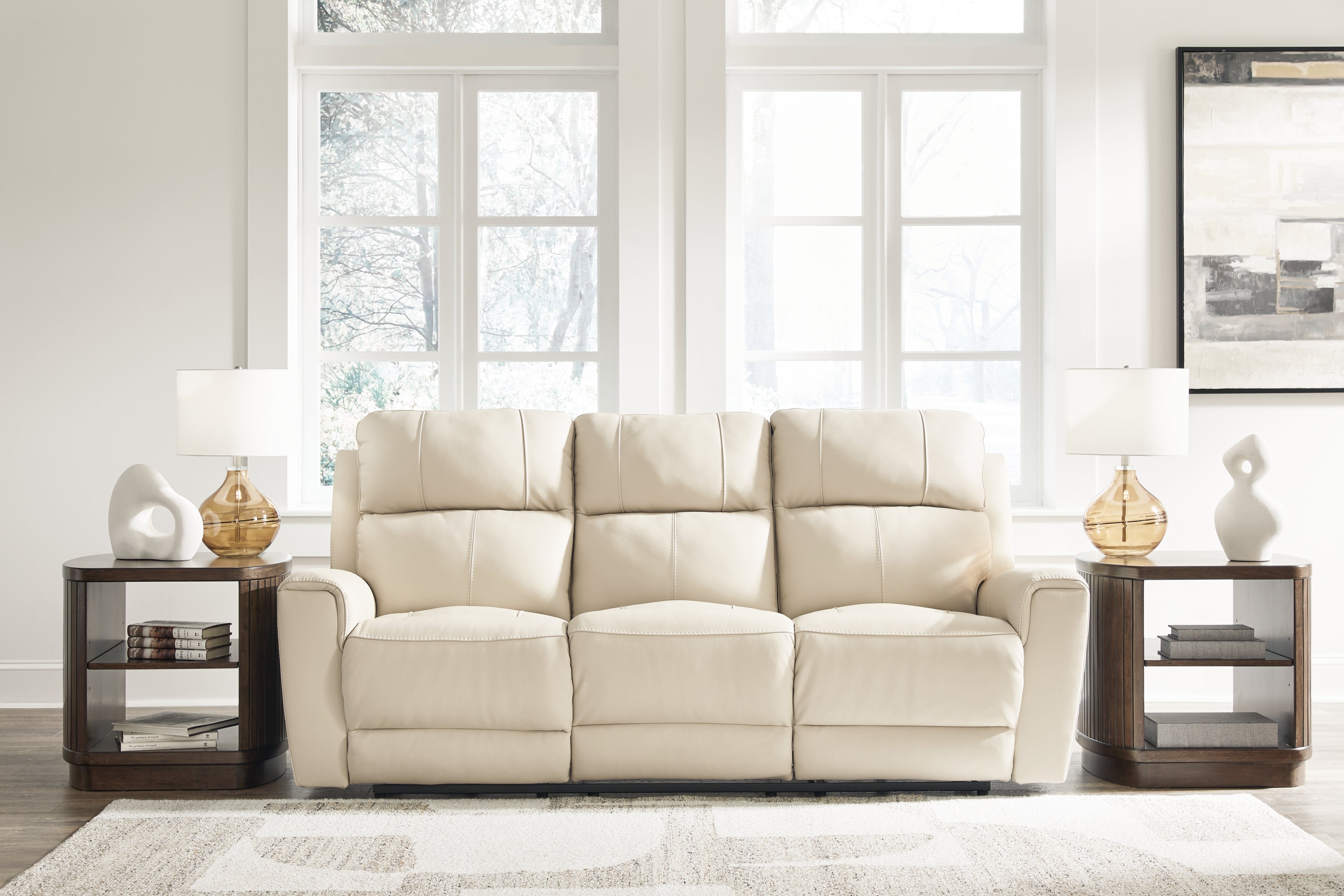 Leasing Furniture - Ashley Furniture - Dahlmoore Living Room - Reclining Power Sofa / Almond - U1320087