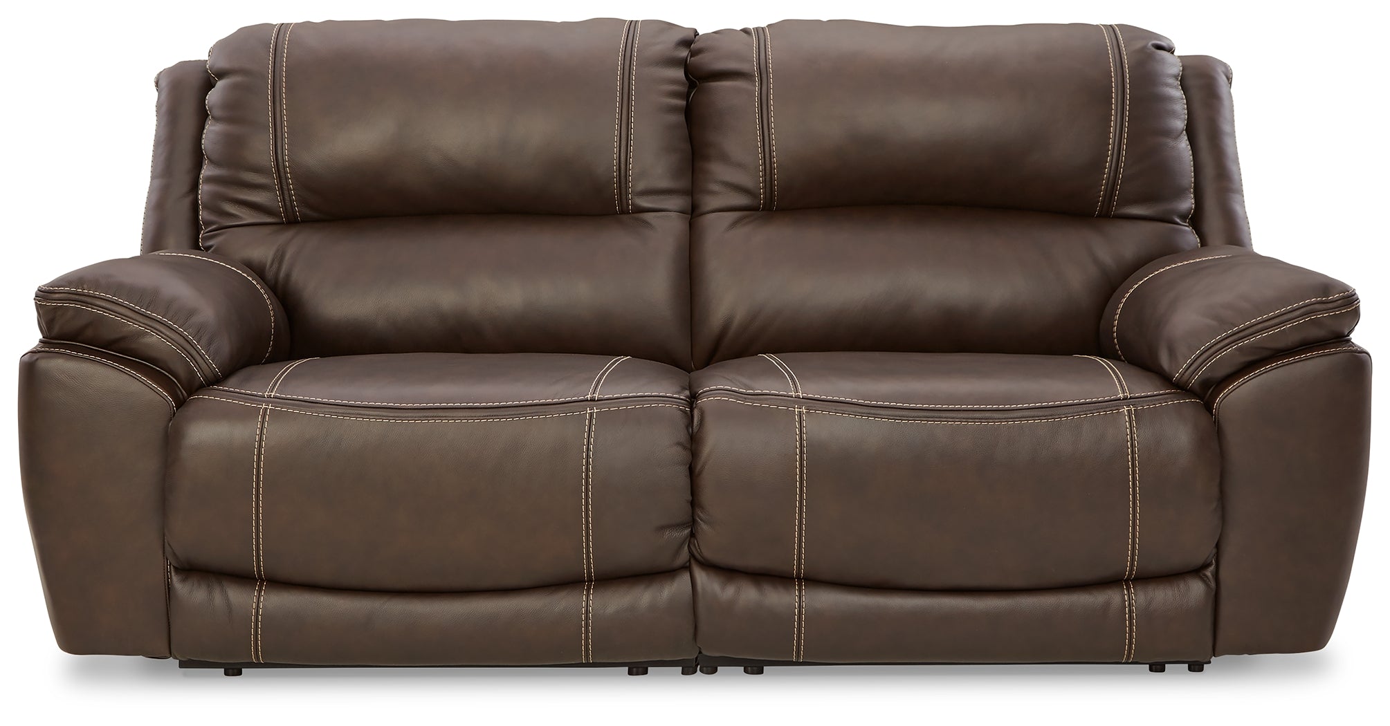 Leasing Furniture - Ashley Furniture - Dunleith Sectional - 2-Piece Power Reclining Sectional Loveseat / Chocolate - U71604S3