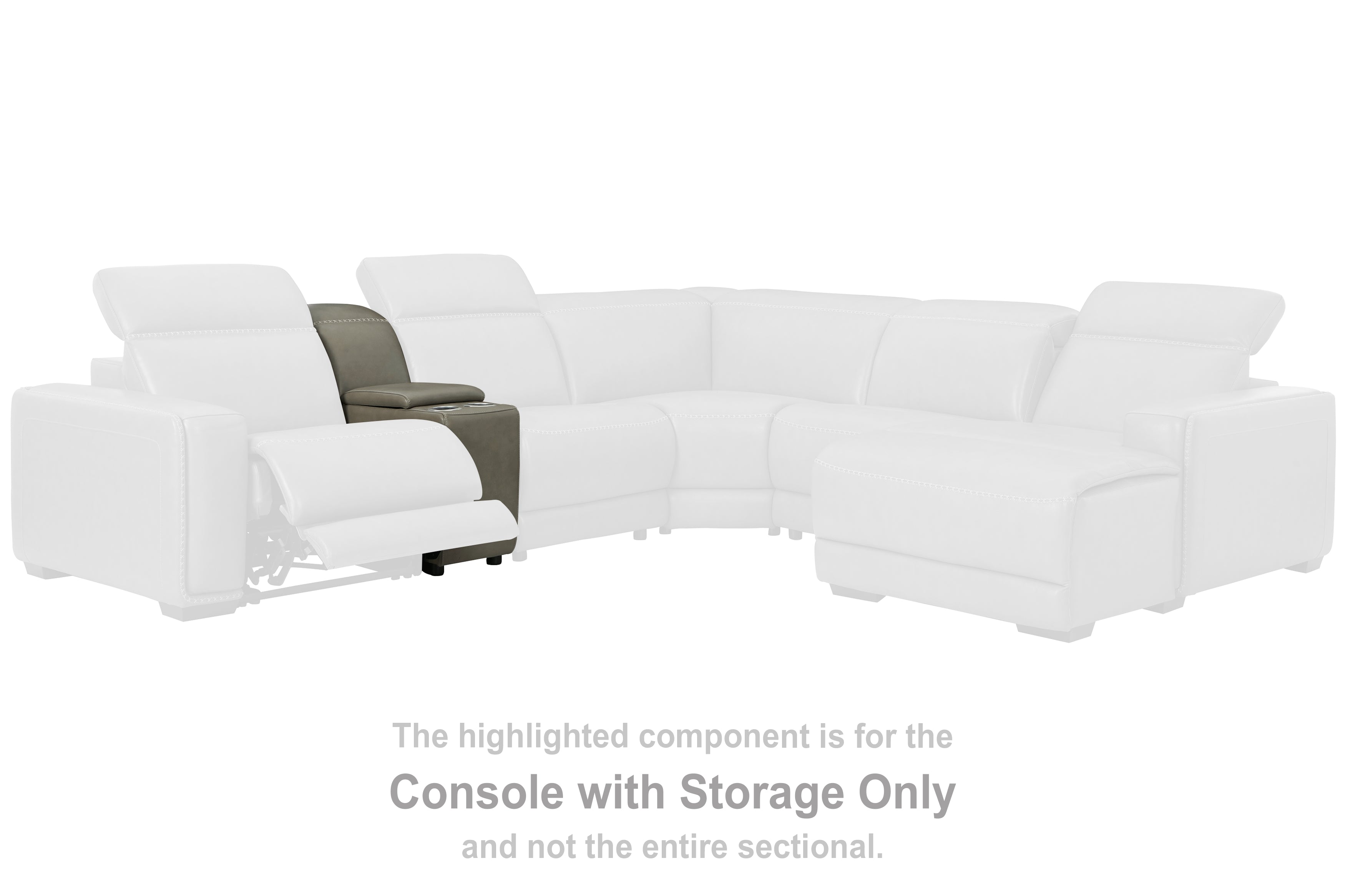 Leasing Furniture - Ashley Furniture - Correze Sectional - Console with Storage / Gray - U9420257
