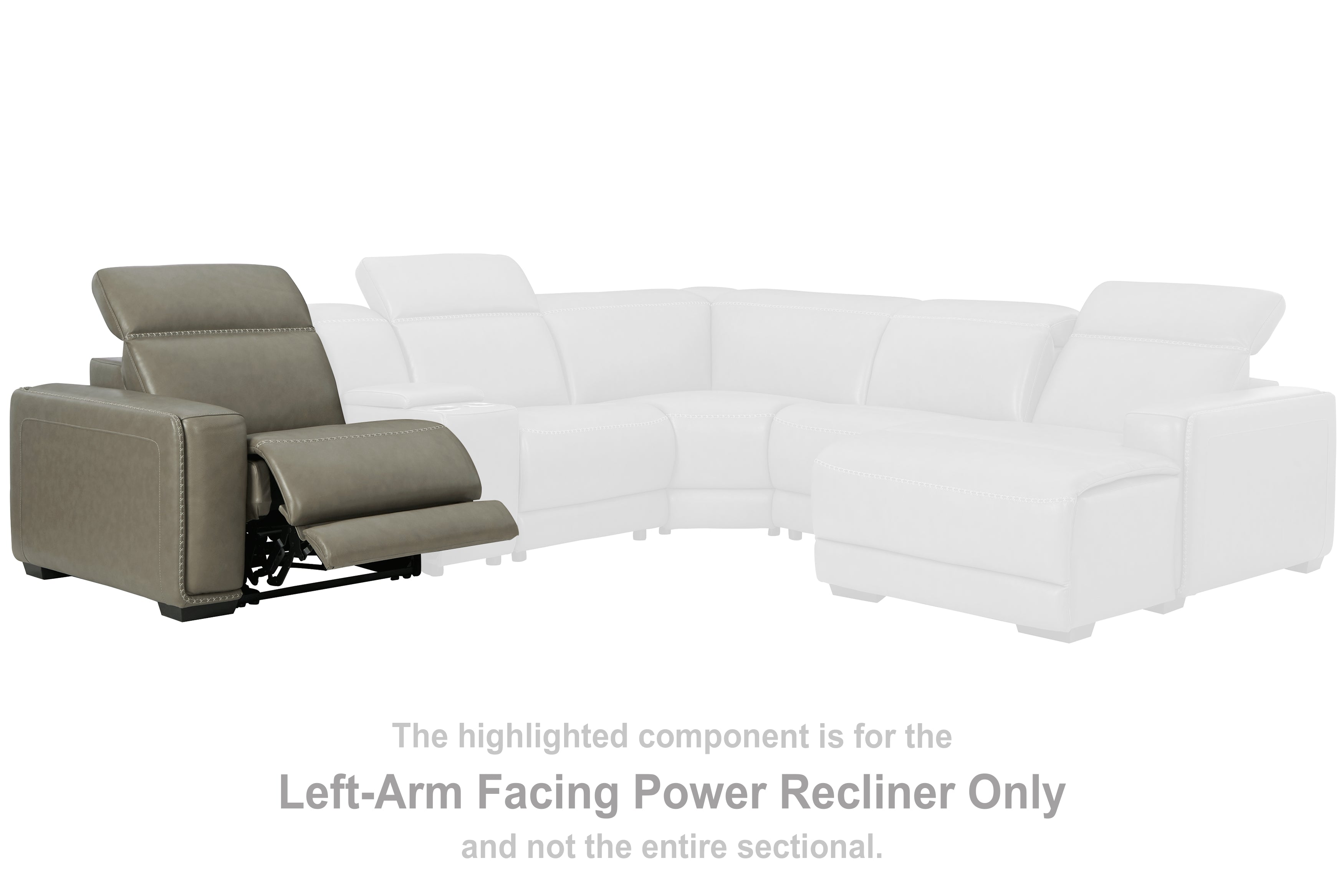 Leasing Furniture - Ashley Furniture - Correze Sectional - LAF Zero Wall Power Recliner / Gray - U9420258