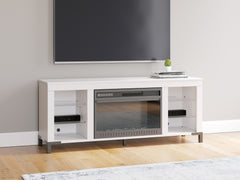 Leasing Furniture - Ashley Furniture - Brollevi TV Stand - 60" with Electric Fireplace / White - W2722-168