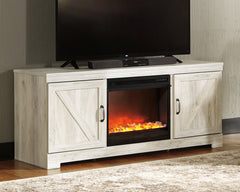 Leasing Furniture - Ashley Furniture - Bellaby 63" TV Stand with Fireplace - 63" TV Stand with Fireplace / Whitewash - W331W4