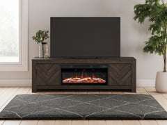 Leasing Furniture - Ashley Furniture - Cayboni 71" TV Stand with Electric Fireplace - 71" TV Stand with Electric Fireplace / Black - W3789W1