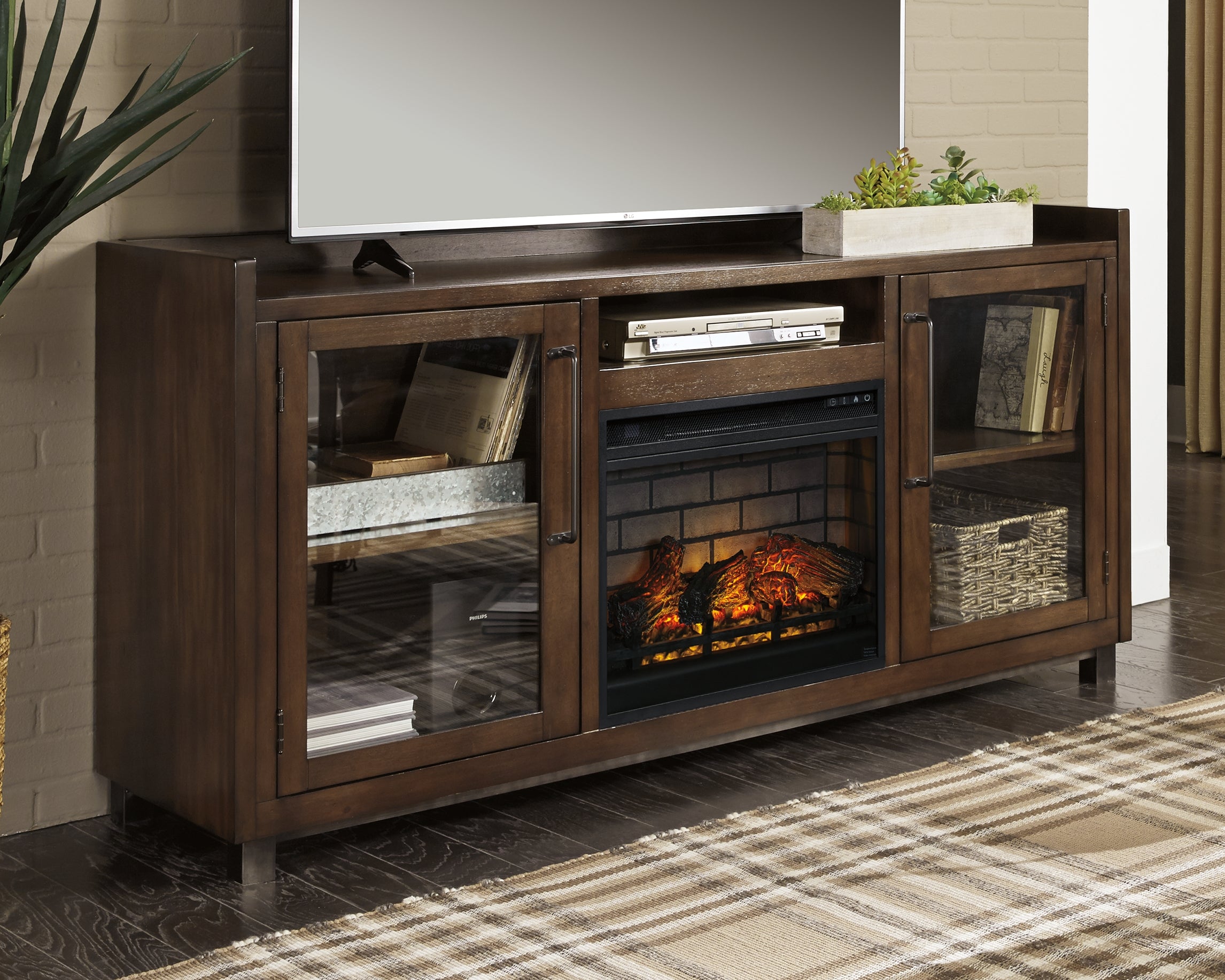 Leasing Furniture - Ashley Furniture - Starmore 70" TV Stand with Electric Fireplace - 70" TV Stand with Electric Fireplace / Brown - W633W5
