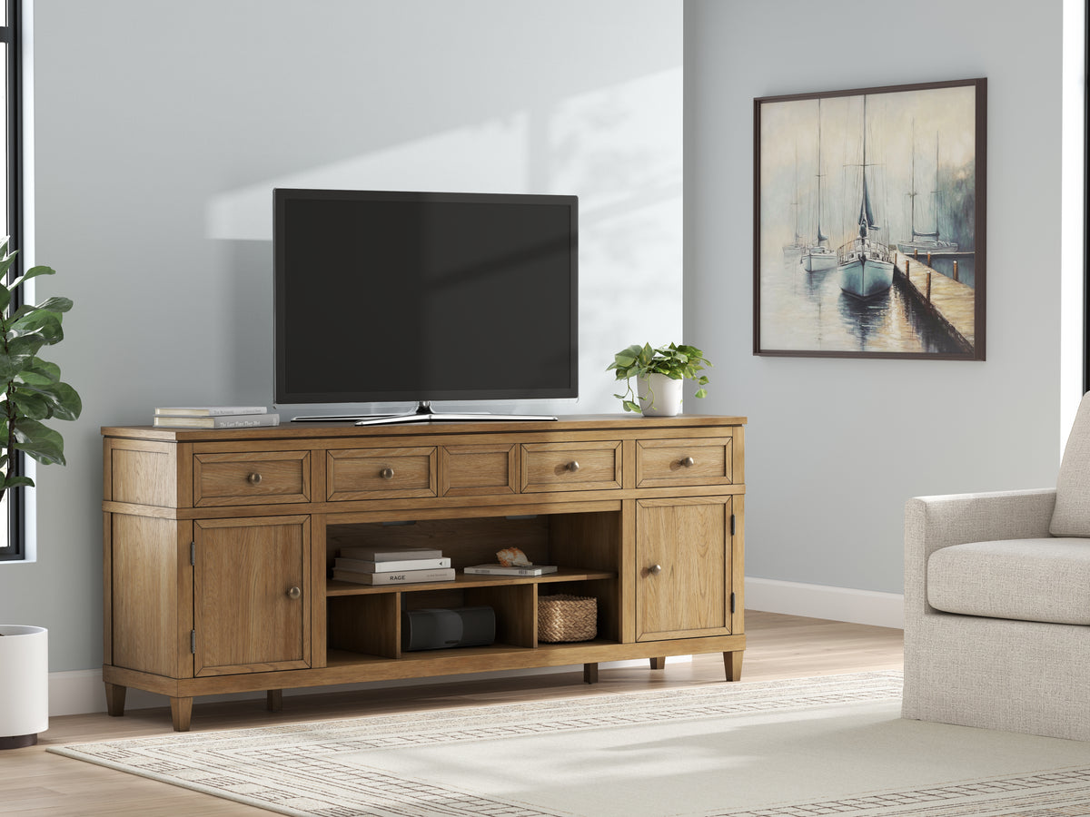 Leasing Furniture - Ashley Furniture - Sharlance 81" TV Stand - 81" / Light Brown - W655-68