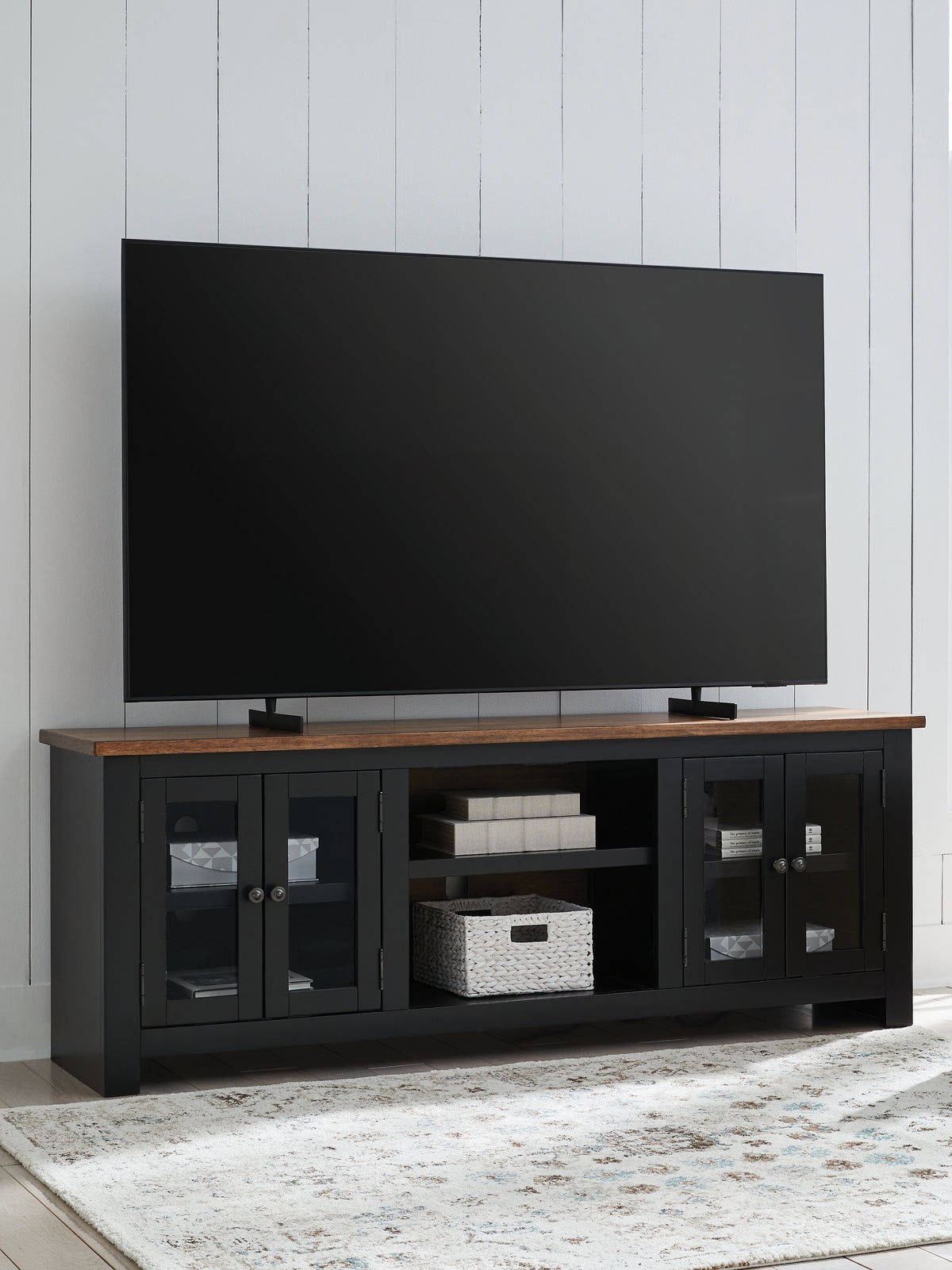 Leasing Furniture - Ashley Furniture - Wildenauer 76" TV Stand - 76" / Brown/Black - W664-68