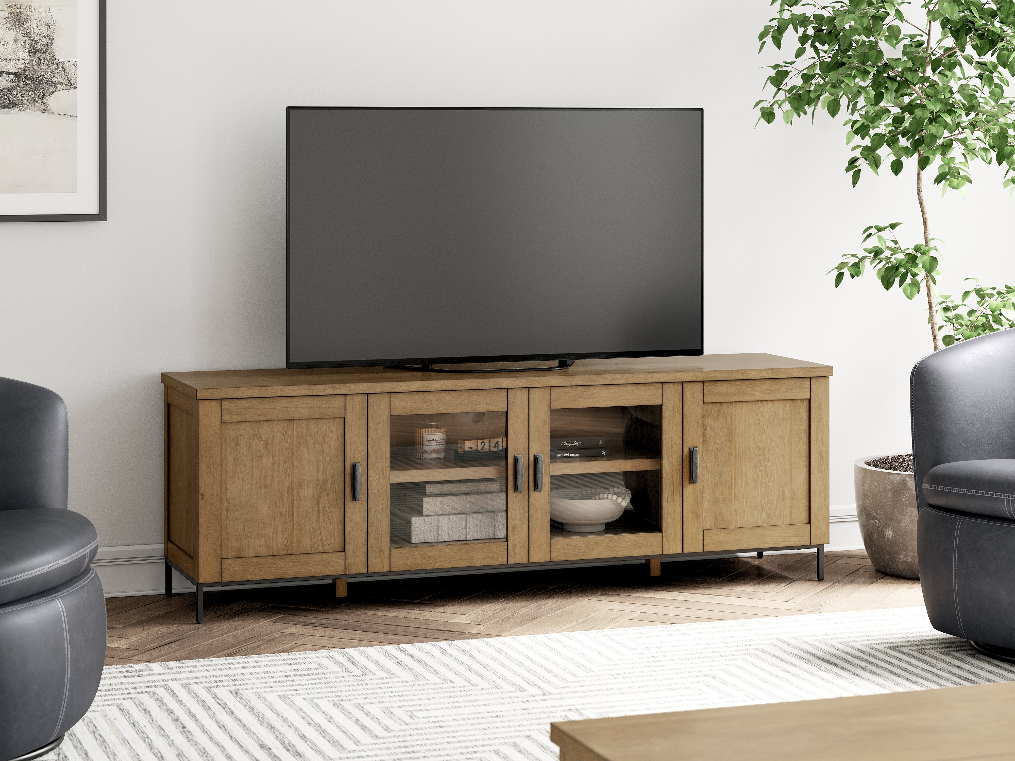Leasing Furniture - Ashley Furniture - Torlanta 72" TV Stand - 72" / Brown - W686-68