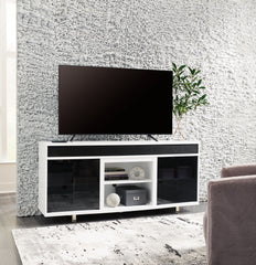Leasing Furniture - Ashley Furniture - Gardoni 72" TV Stand - 72" / White/Black - W756-68