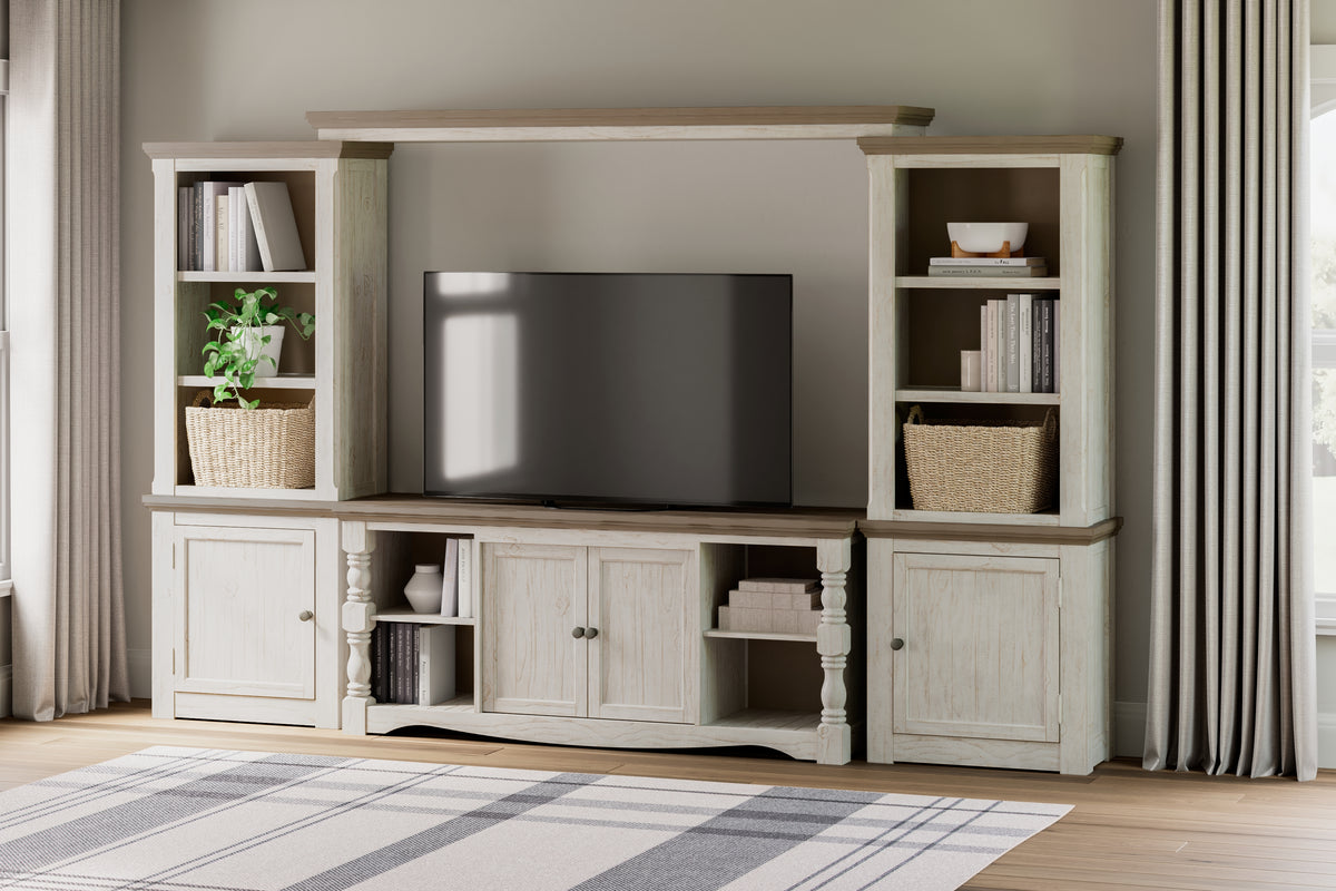 Leasing Furniture - Ashley Furniture - Havalance Entertainment Center - 4-Piece Entertainment Center / Two-tone - W814W1