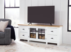 Leasing Furniture - Ashley Furniture - Ashbryn 74" TV Stand - 74" / White/Natural - W844-68